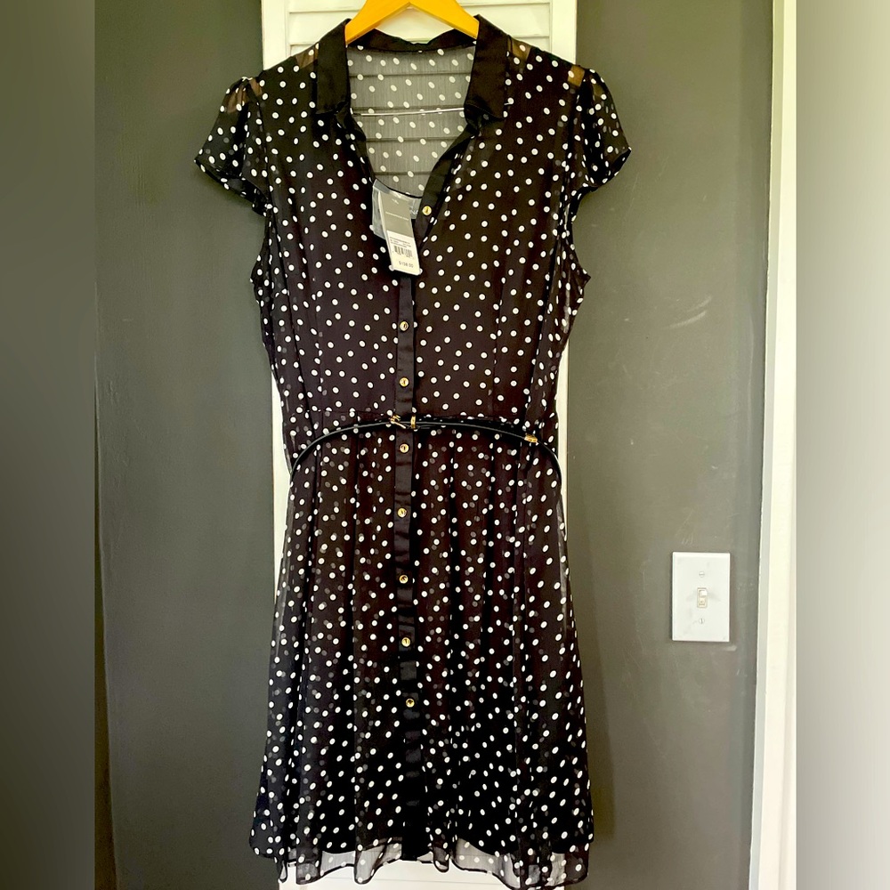VTG NWT Donna Ricco Cap Sleeve Flutter Belt Dress